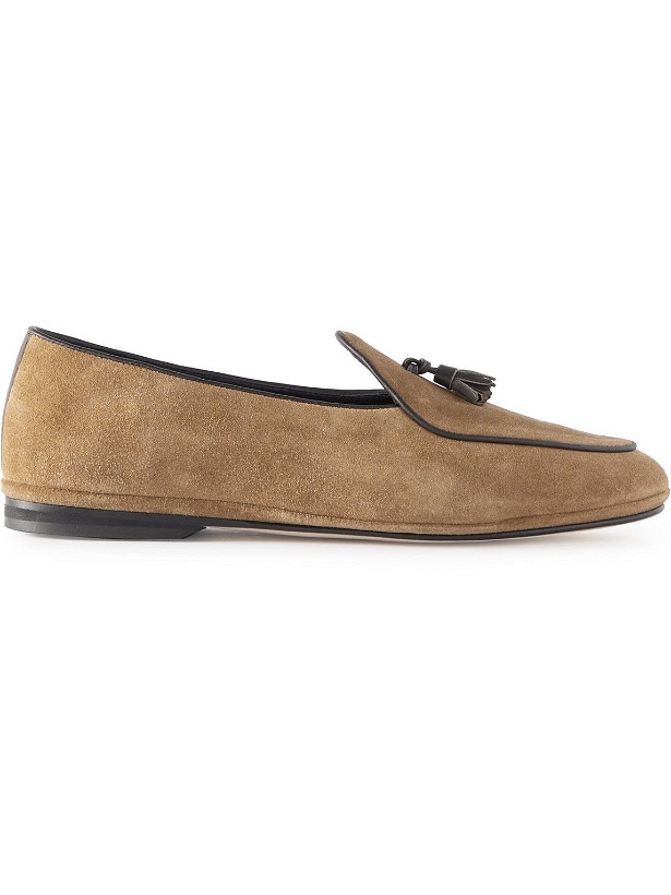 Photo: Rubinacci - Marphy Leather-Trimmed Suede Tasselled Loafers - Neutrals