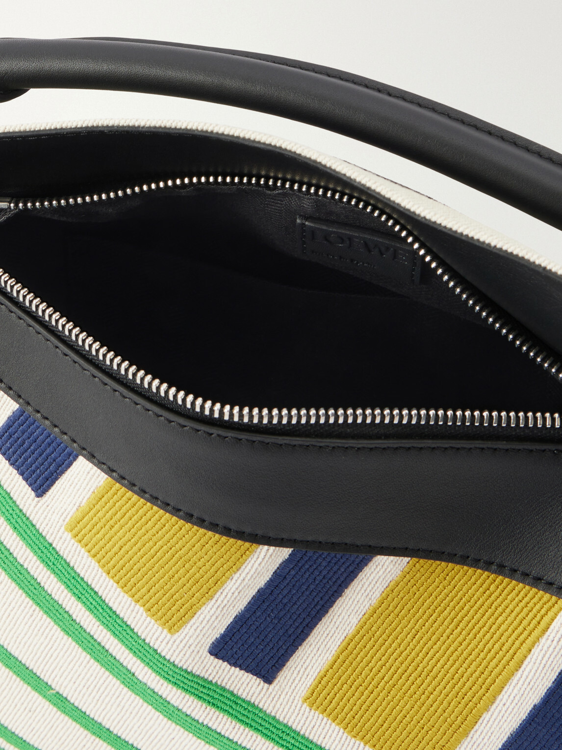 LOEWE - Puzzle Edge Small Leather-Trimmed Embroidered Canvas Messenger Bag