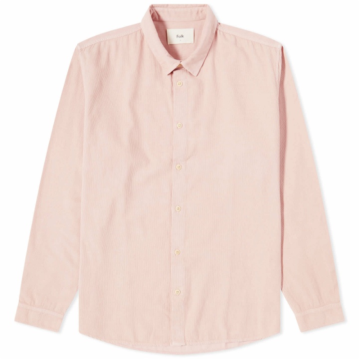 Photo: Folk Men's Babycord Shirt in Dusty Pink
