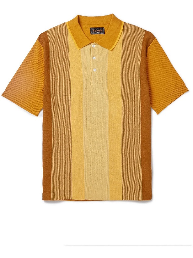 Photo: Beams Plus - Striped Cotton Polo Shirt - Yellow