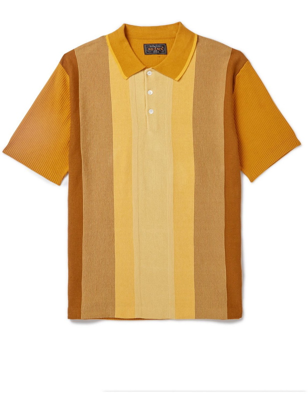 Photo: Beams Plus - Striped Cotton Polo Shirt - Yellow