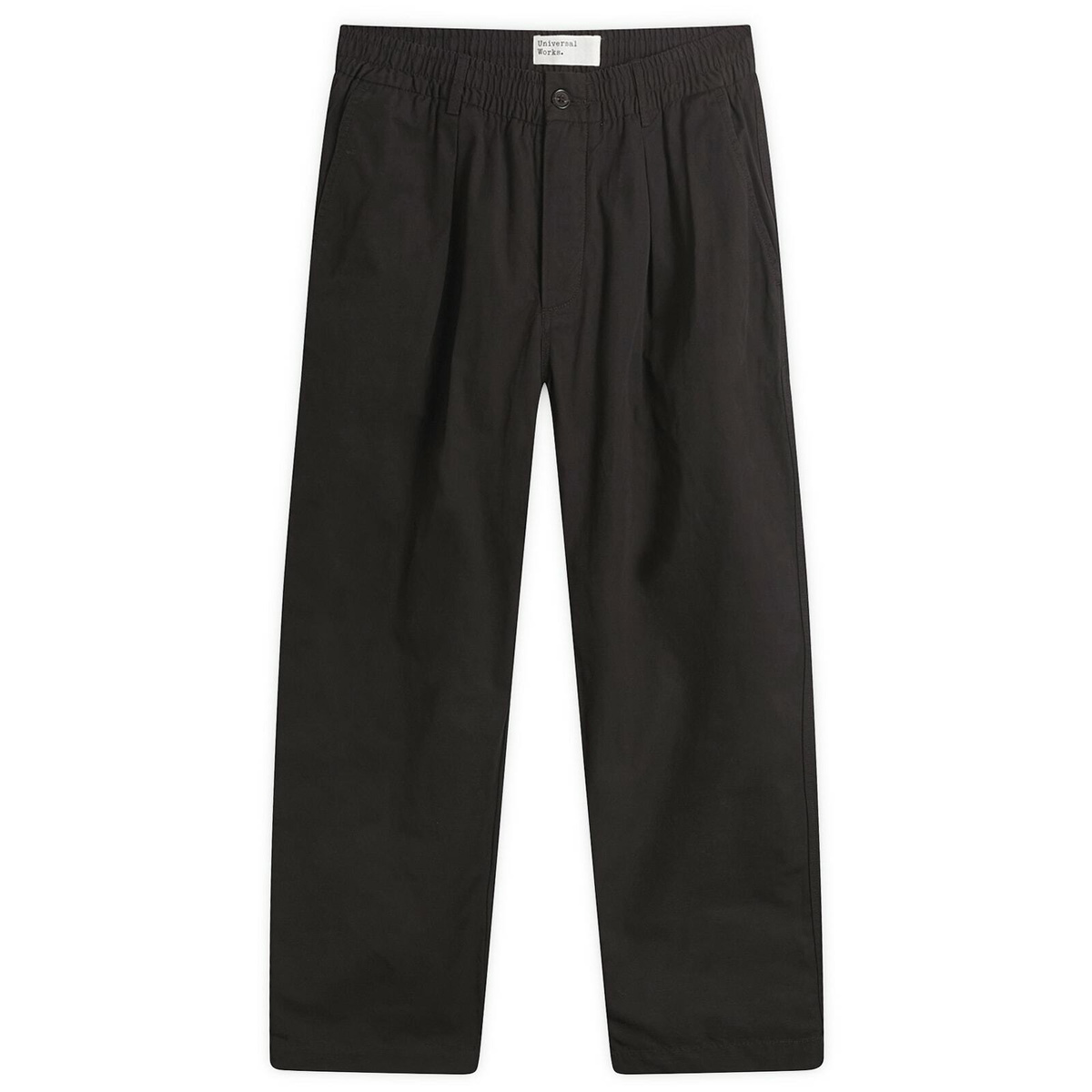 Universal Works Men's Summer Canvas Pleated Track Pant in Licorice