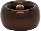 Bottega Veneta Brown Metallic Thick Ring