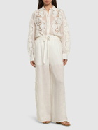 ZIMMERMANN Halliday Linen Lace Flower Pants