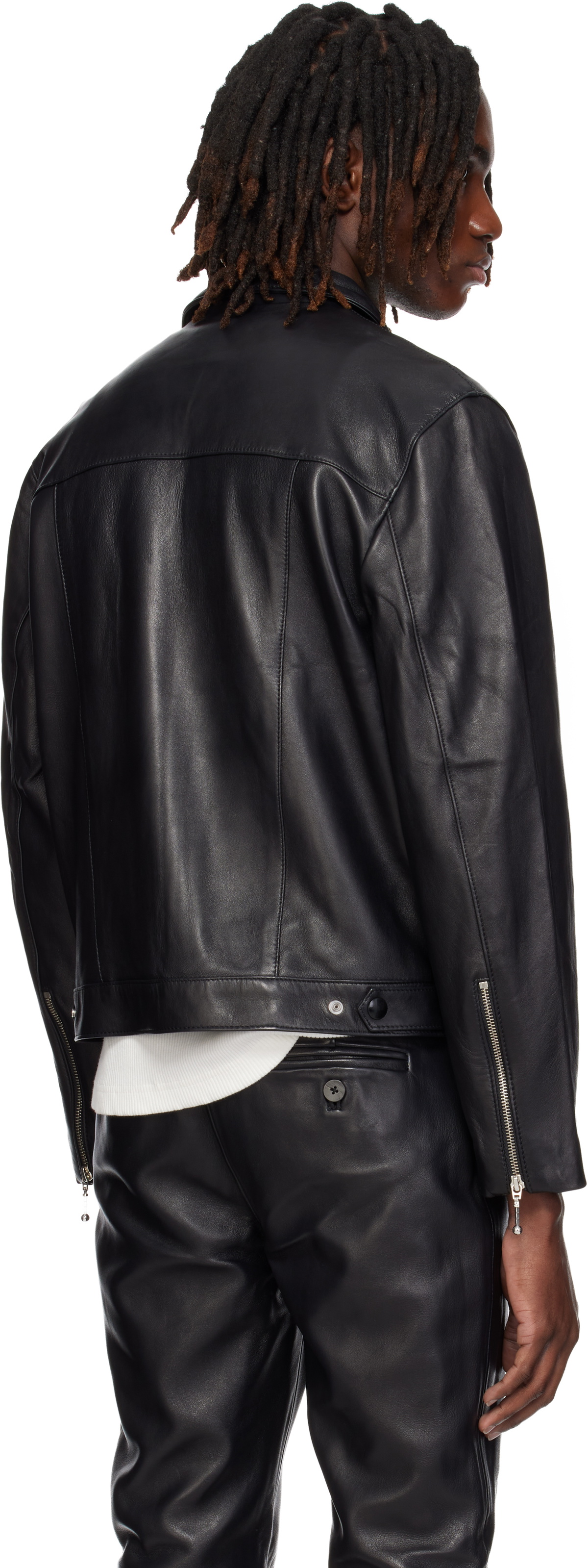 Ernest W. Baker Black Studded Leather Jacket