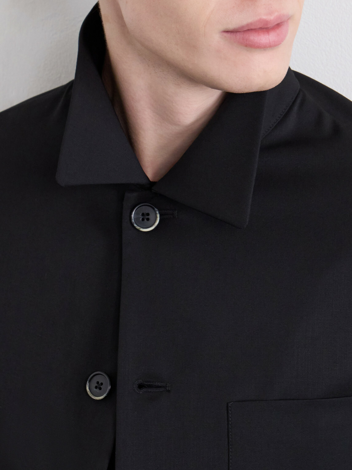Barena - Wool-Blend Gabardine Overshirt - Black