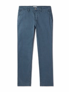 NN07 - Marco 1400 Straight-Leg Garment-Dyed Stretch-Cotton Twill Trousers - Blue
