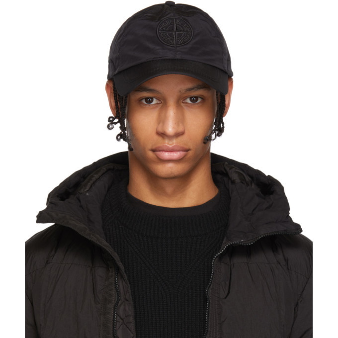 Photo: Stone Island Black Six-Panel Logo Cap