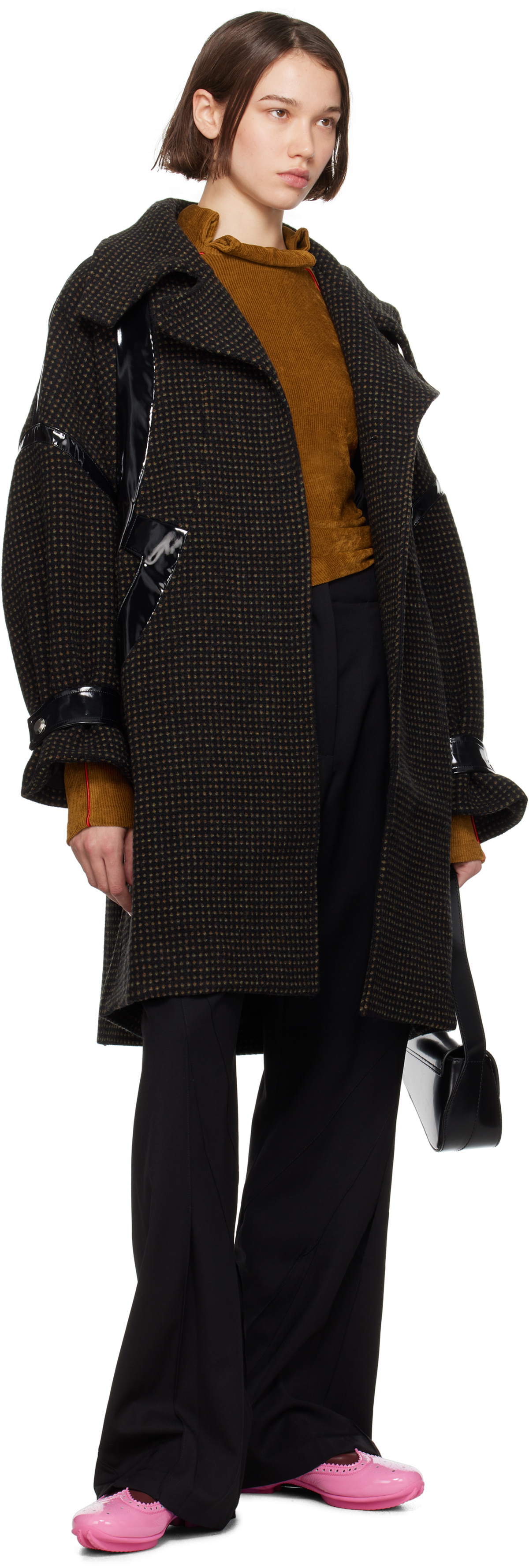 Kiko Kostadinov Brown Dawn Panelled Coat