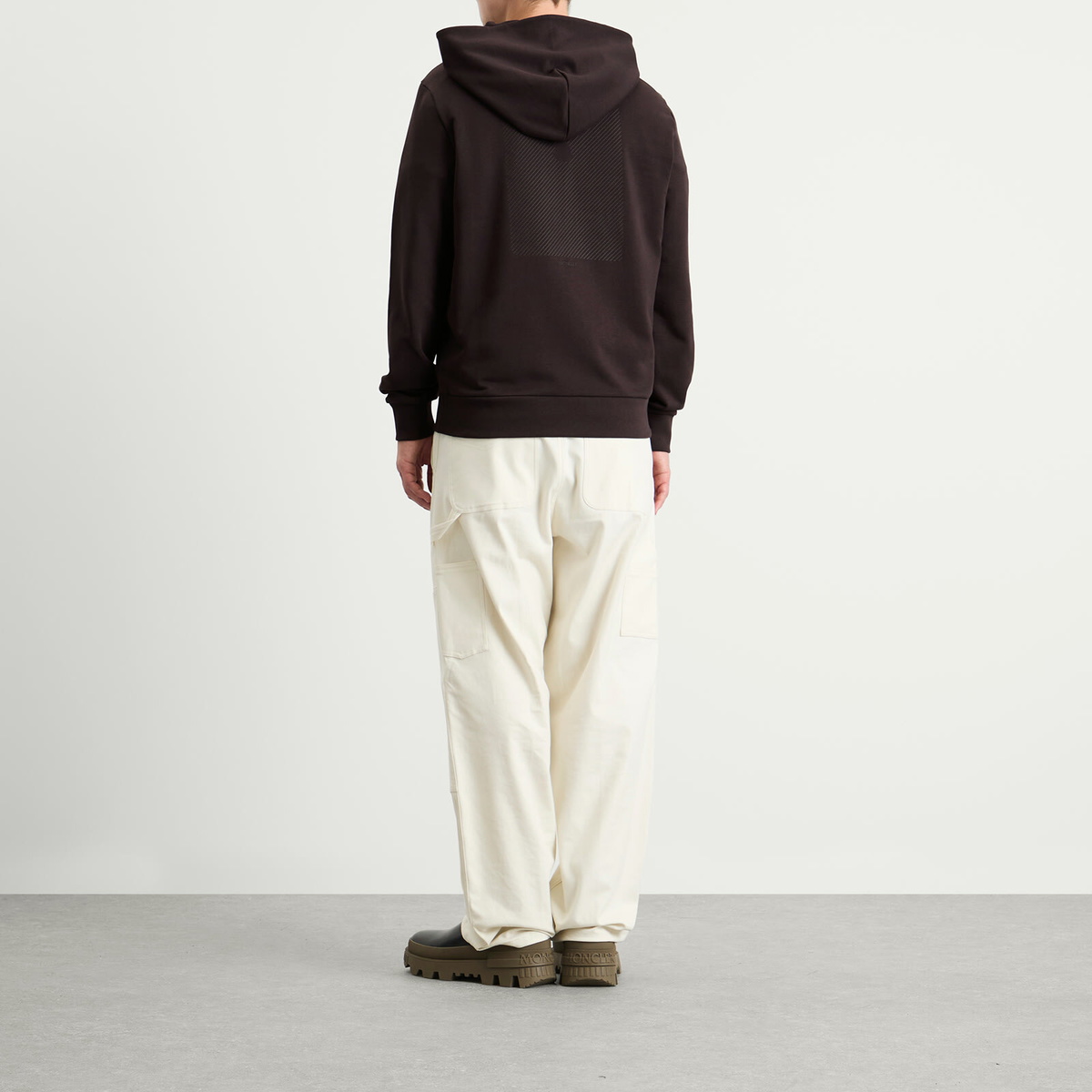 Moncler Men's Washed Hoodie in Brown