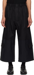 Y-3 Black Cropped Straight Leg Cargo Pants