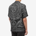 Versace Men's Repeat Baroque Print Vacation Shirt in Black/Grey