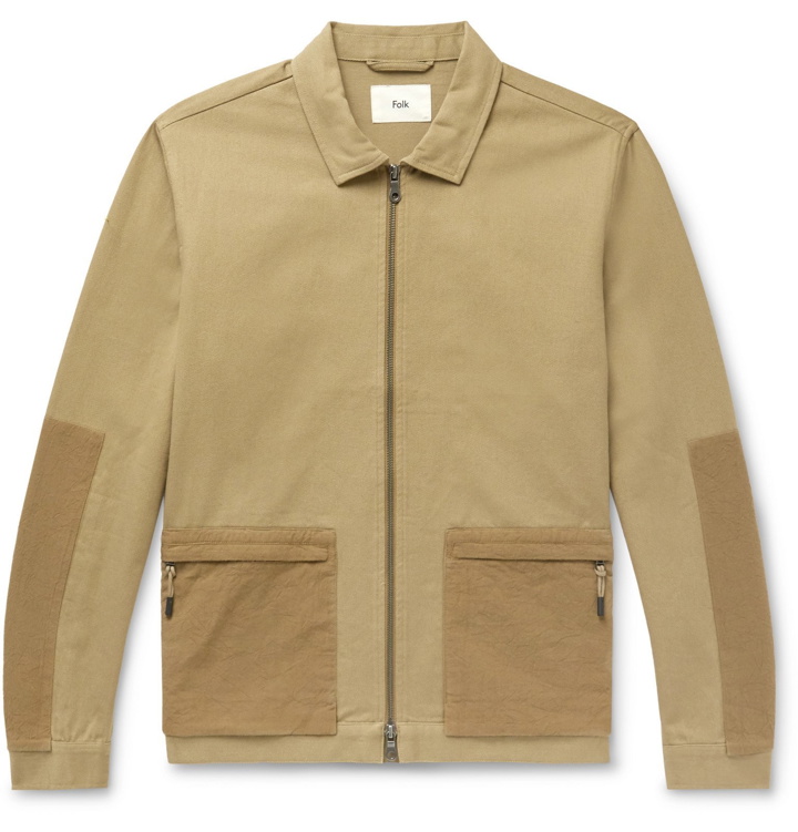 Photo: Folk - Overlay Panelled Cotton-Twill Chore Jacket - Brown