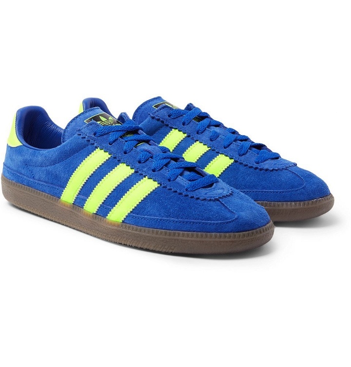 Photo: adidas Consortium - SPEZIAL Whalley Leather-Trimmed Suede Sneakers - Cobalt blue