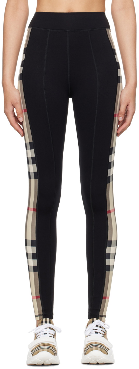 Burberry Check technical jersey leggings in black - Burberry
