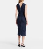 Sportmax Voto ruched denim midi dress