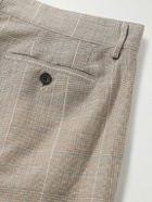 Corridor - Straight-Leg Pleated Checked Linen and Wool-Blend Trousers - Neutrals