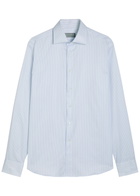 Canali Striped Cotton Shirt Blue