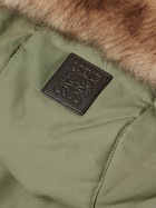 LOEWE - Shearling-Trimmed Cotton-Blend Jacket - Green