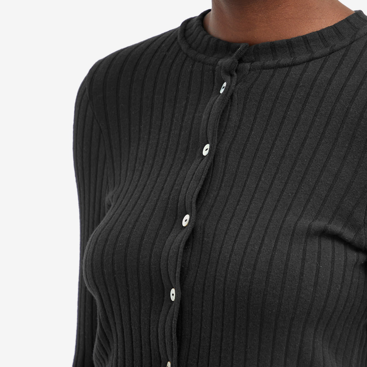 DONNI. Women's Sweater Rib Cardigan in Jet