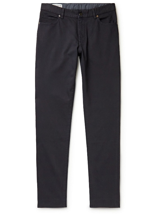 Photo: Purdey - Slim-Fit Stretch-Cotton Twill Trousers - Blue