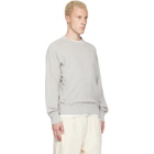 Merz b. Schwanen Gray Retro Fleece Raglan Cotton Sweatshirt
