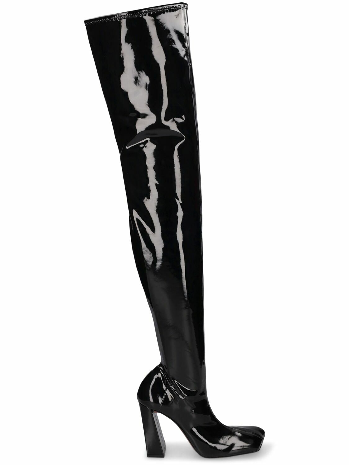 95mm Marine Latex Thigh-high Boots