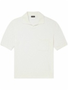 Zegna - Knitted Cotton-Blend Polo Shirt - White