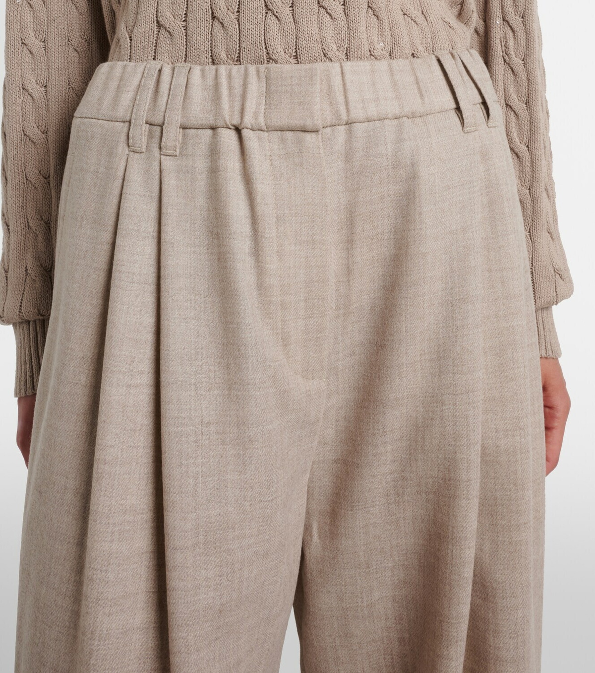 Brunello Cucinelli Monili virgin wool wide-leg pants