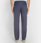 120% - Linen Drawstring Trousers - Blue