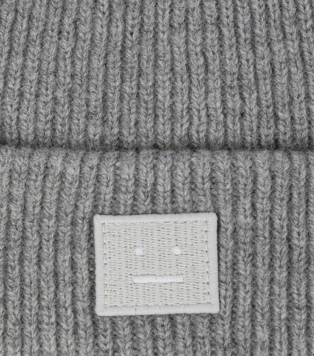 Acne Studios Wool Ribbed Beanie Hat Light Gray One Wool beanie Acne Studios Grey size One size International in  main image 3