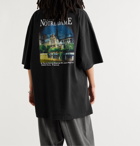 BALENCIAGA - Oversized Printed Cotton-Jersey T-Shirt - Black