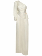 MARIA LUCIA HOHAN Beatriz Silk Tulle One Sleeve Long Dress