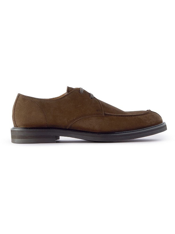 Photo: Mr P. - Andrew Split-Toe Suede Derby Shoes - Brown