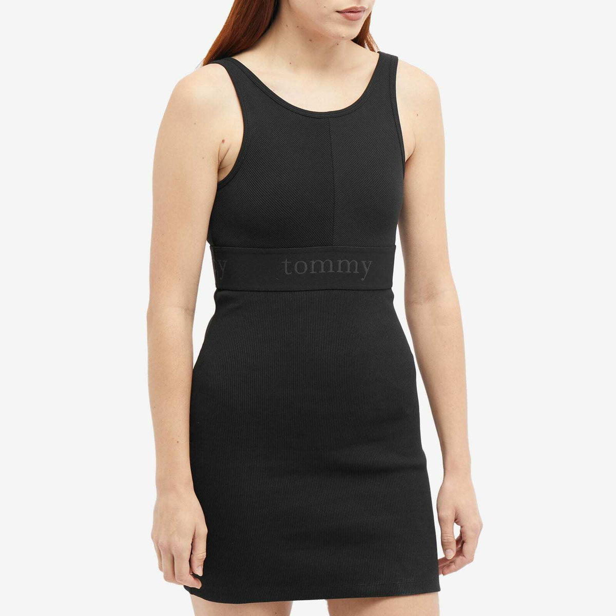 Tommy Jeans Women's Rib Jersey Bodycon Dress in Black Tommy Jeans Tommy Jeans Women's Rib Jersey Bodycon Dress in Black Tommy Jeans