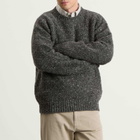 Norse Projects Men's Jonas Donegal Diamond Sweater in Charcoal Grey
