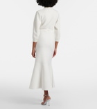 Roland Mouret Cutout knitted belted midi dress
