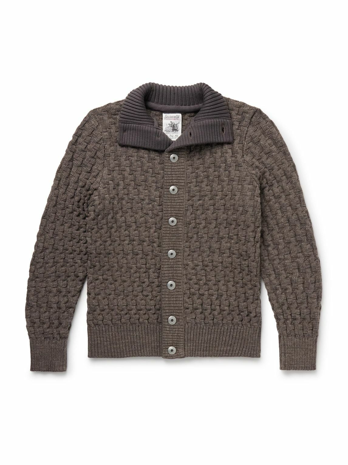 S.N.S. Herning - Stark Textured Virgin Wool Cardigan - Brown