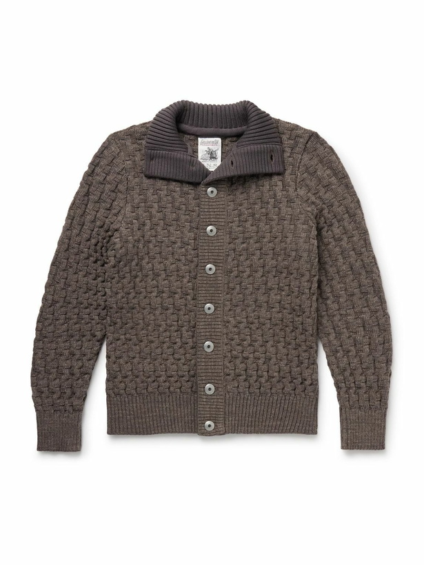 Photo: S.N.S. Herning - Stark Textured Virgin Wool Cardigan - Brown