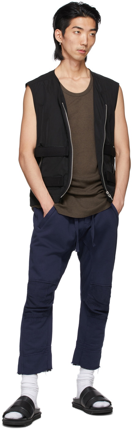 Haider Ackermann Brown Ribbed Tank Top