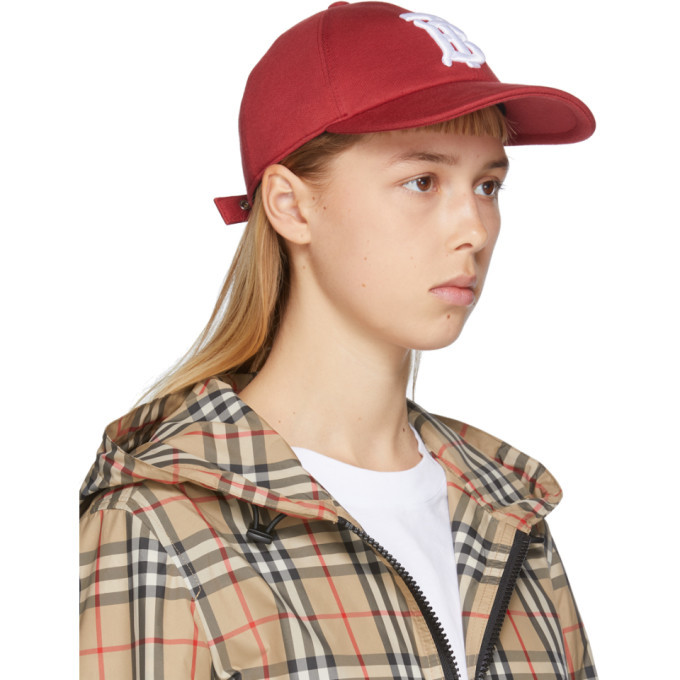 Red cheap burberry hat