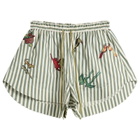 ALÉMAIS Women's Bisou Embroidered Shorts in Stripe
