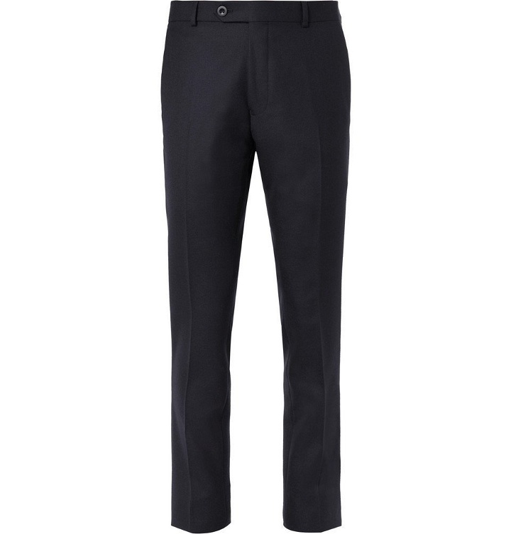 Photo: Mr P. - Navy Worsted Wool Suit Trousers - Men - Navy