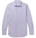 Boglioli - Slim-Fit Striped End-on-End Cotton Shirt - Blue