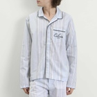 Calvin Klein Men's Poplin Script Button Down Pyjama Top in Crest Stripe/Ice Castle