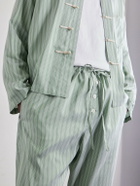 BODE - Sylvan Straight-Leg Striped Silk-Satin Trousers - Green