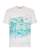 MC2 Saint Barth Man Linen Jersey T-shirt Ecstasea With Cannes Placed Print And Embroidered Pocket