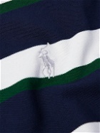 RLX Ralph Lauren - Logo-Embroidered Striped Stretch Cotton-Blend Piqué Golf Polo Shirt - Blue