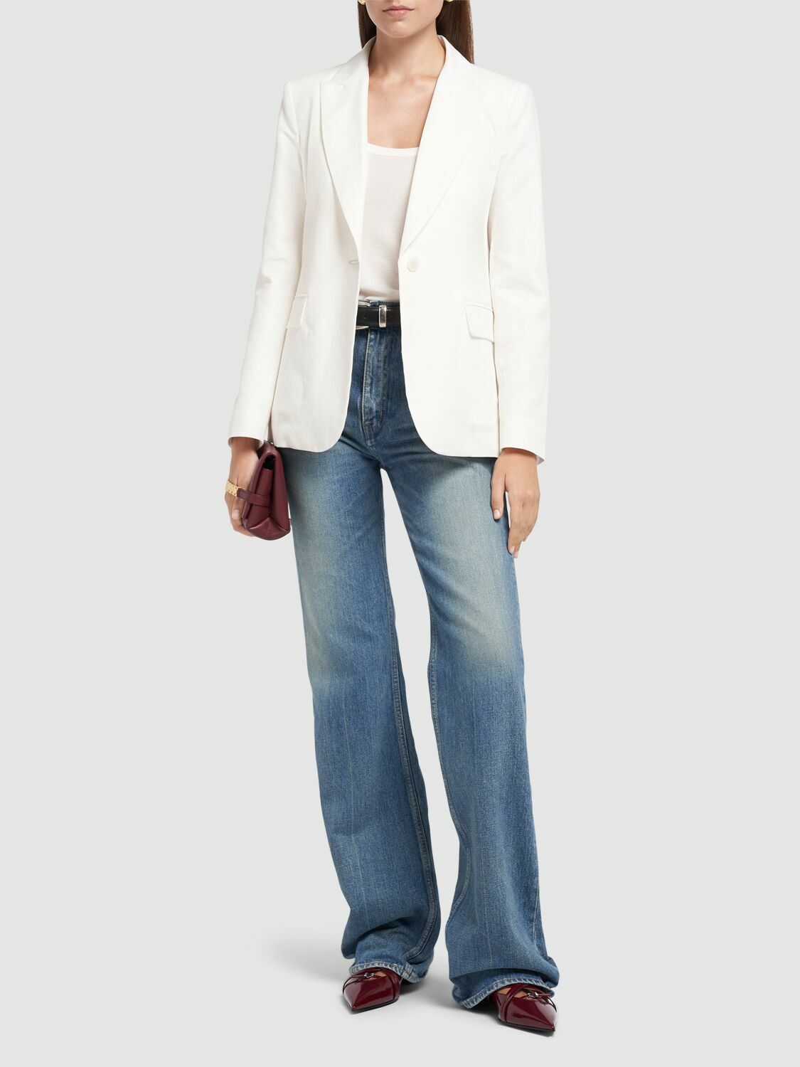 WEEKEND MAX MARA Quito Cotton & Linen Canvas Wide Jacket Weekend