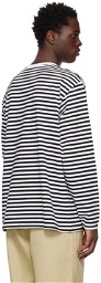 nanamica Black & White Striped Long Sleeve T-Shirt